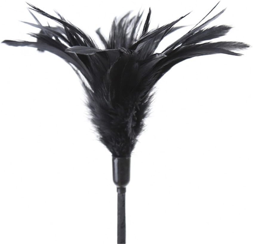 Feather Whip - Paddle with lace - Black