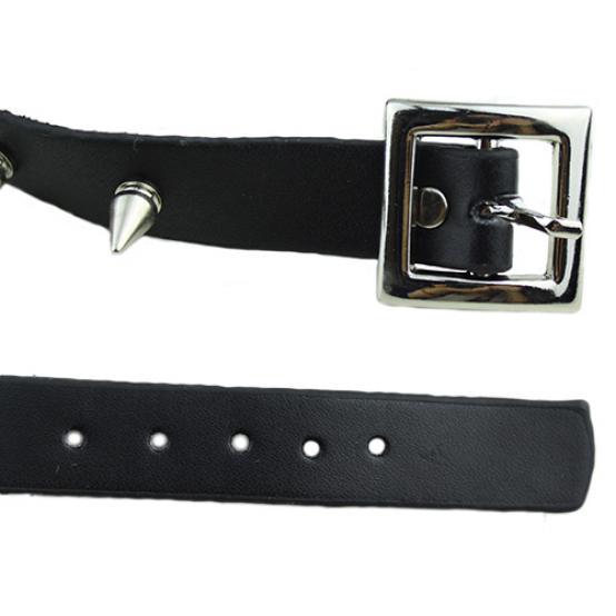 Spike Synthetic Leather Collar - Choker