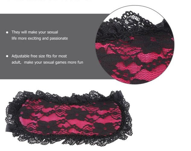 BDSM - Red Blindfold in Lace and Satin