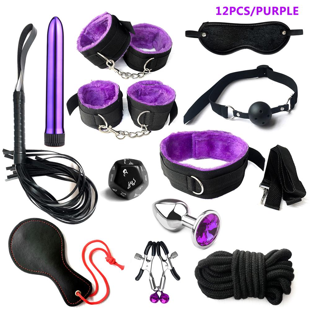 G spoter Bondage Set with Metal Anal Plug and Dice Game - 12 Pcs