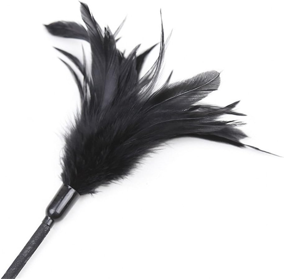 Feather Whip - Paddle with lace - Black