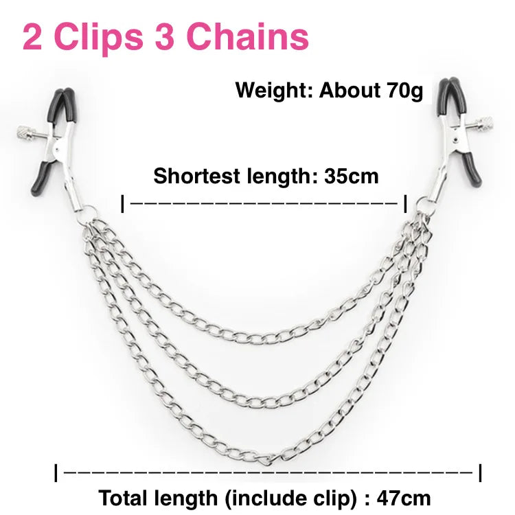 Stainless Steel Nipples Clamps with Chains