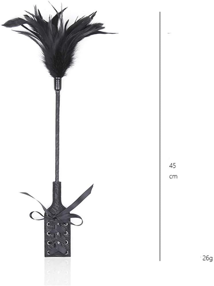 Feather Whip - Paddle with lace - Black