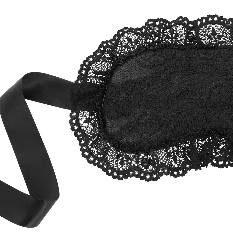 BDSM - Black Blindfold in Lace and Satin