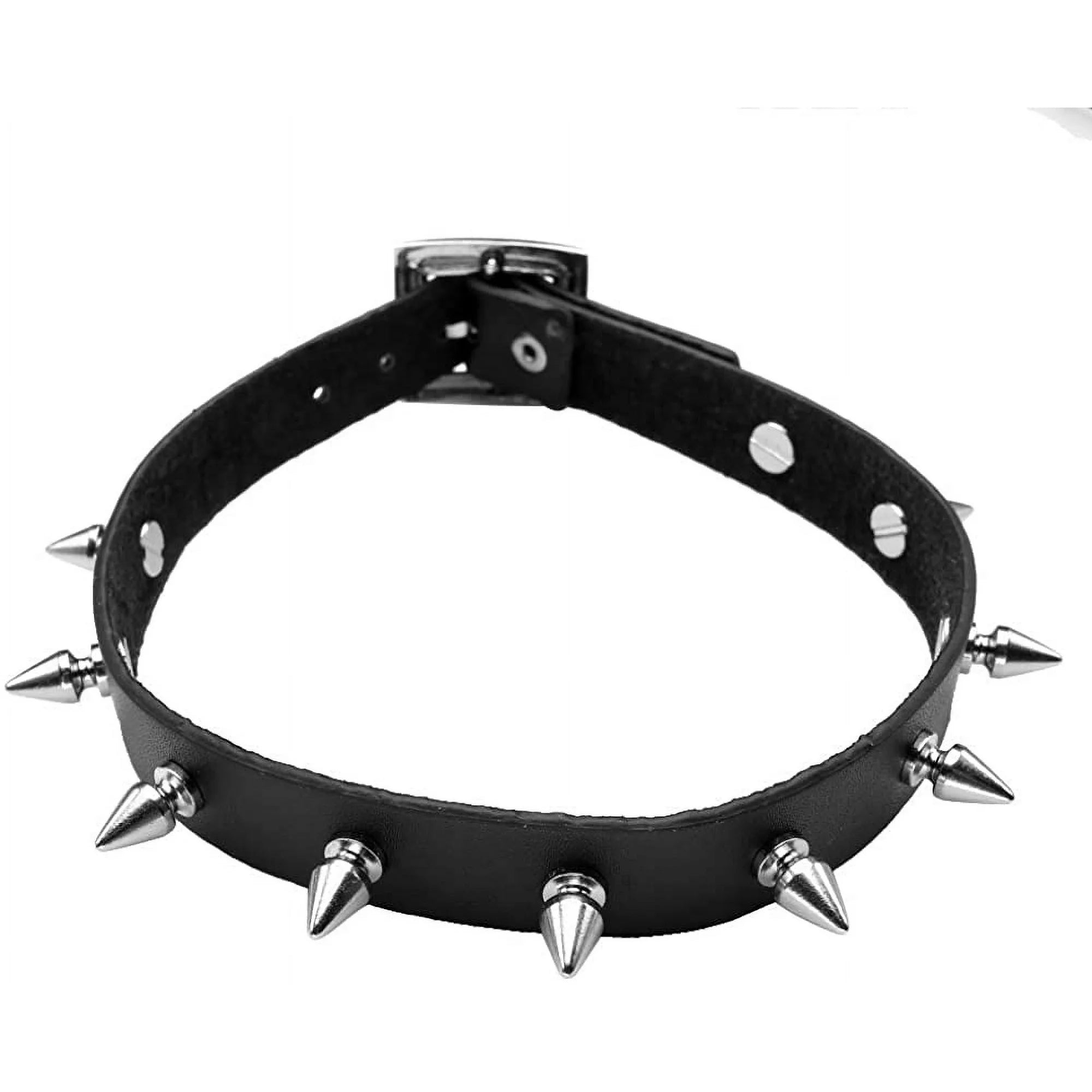 Spike Synthetic Leather Collar - Choker