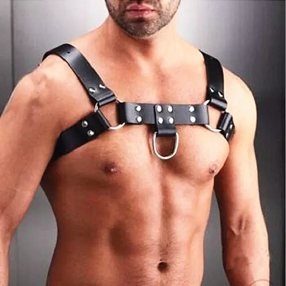 Synthetic Leather Male Harness - H Shape