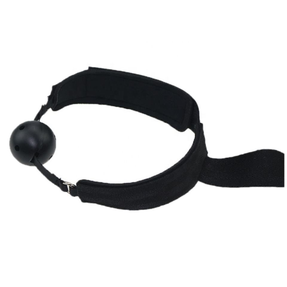 Strong Nylon Strap Mouth Ball Gag With Wrist Handcuffs Bondage