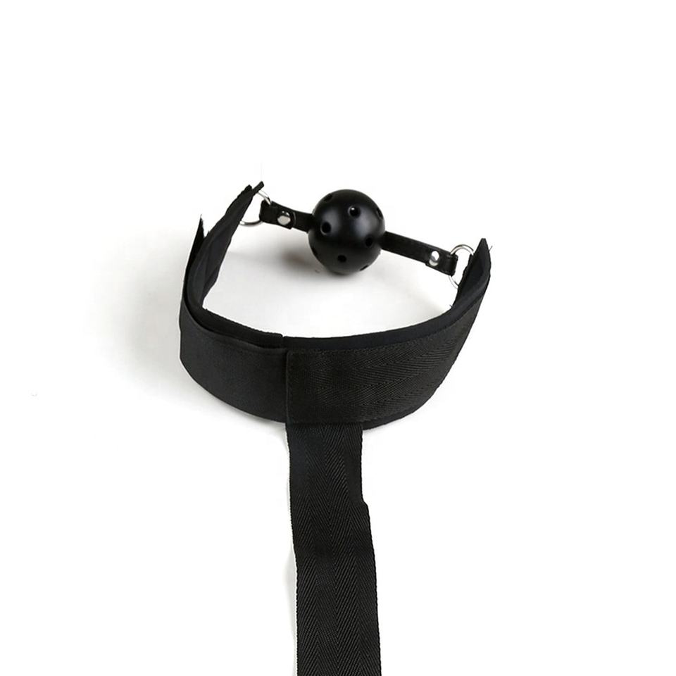 Strong Nylon Strap Mouth Ball Gag With Wrist Handcuffs Bondage