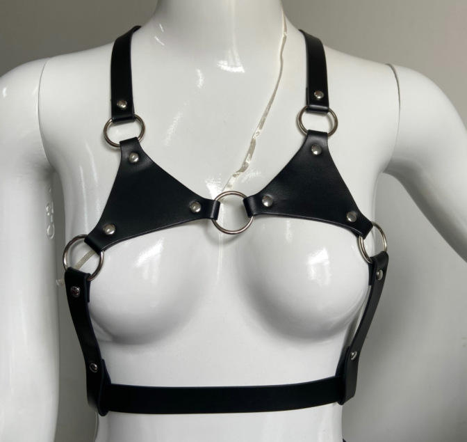 Female Synthetic Leather Body Harness Set