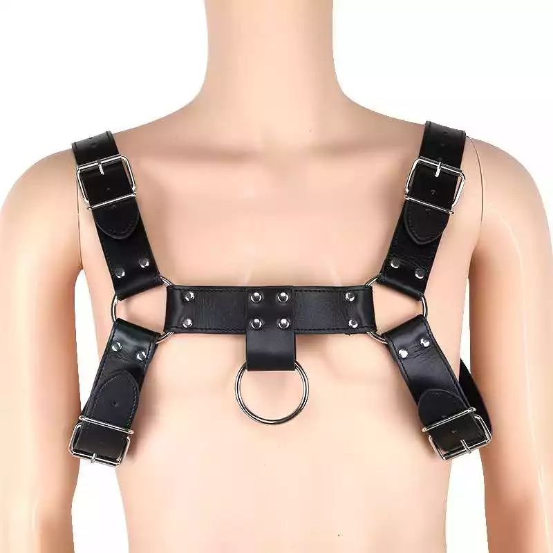 Synthetic Leather Male Harness - H Shape