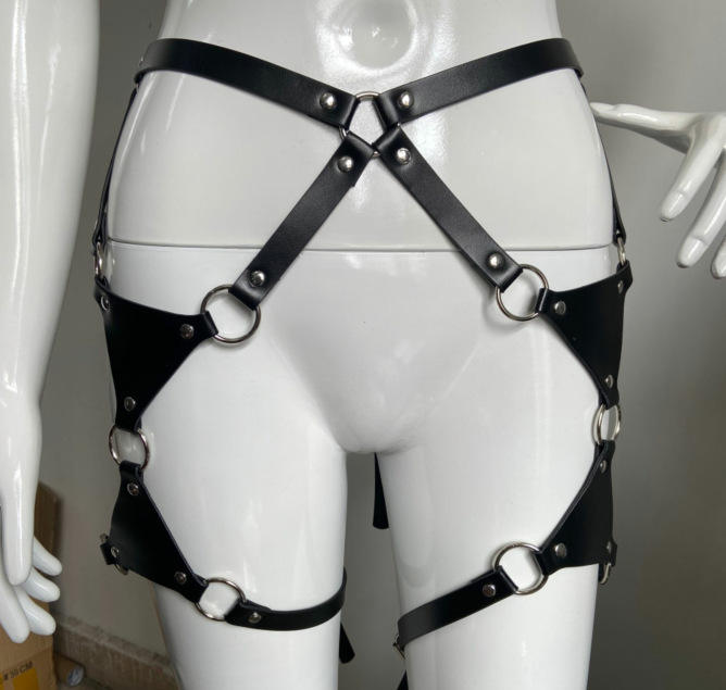 Female Synthetic Leather Body Harness Set