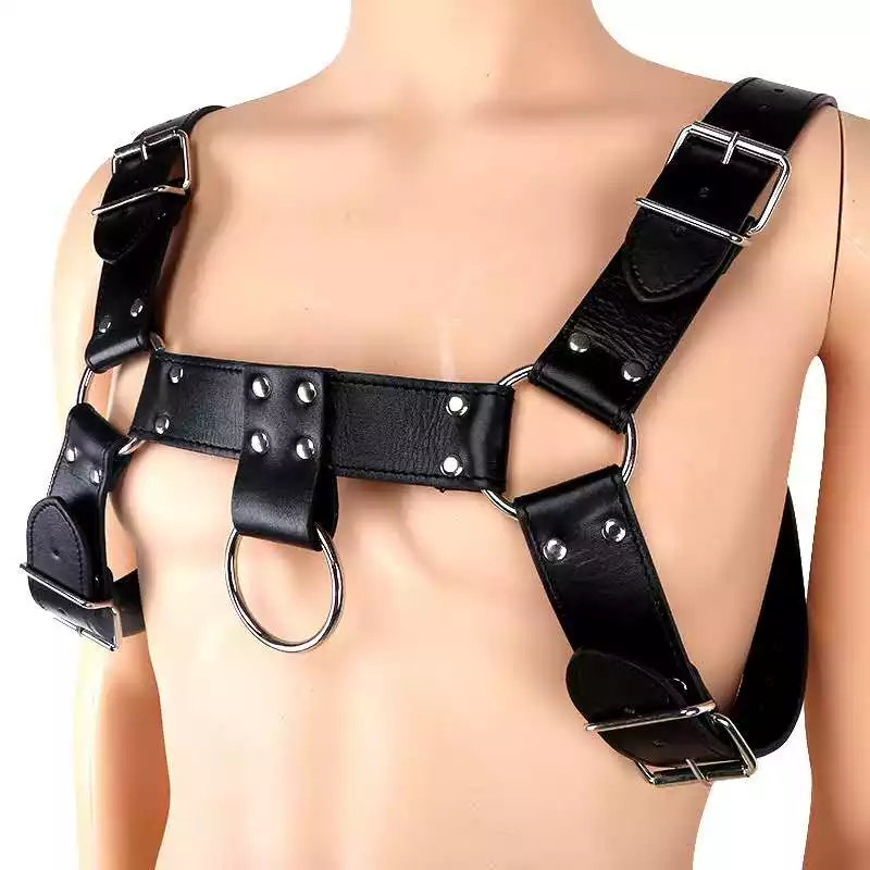 Synthetic Leather Male Harness - H Shape