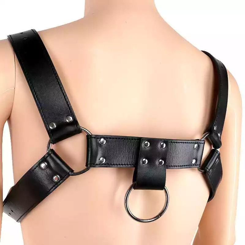 Synthetic Leather Male Harness - H Shape