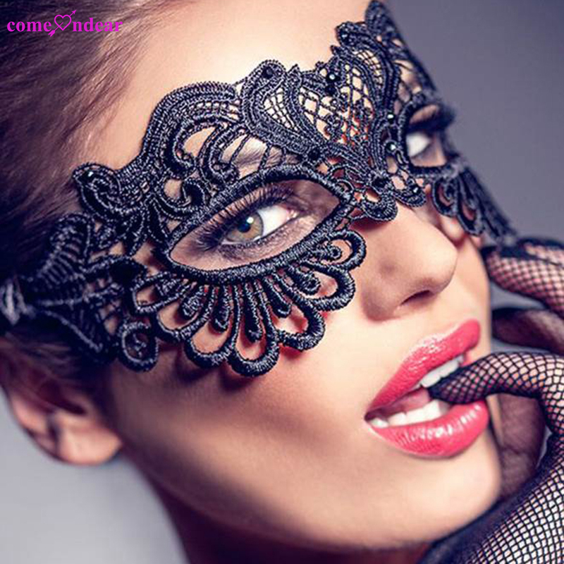 Black Lace Face Mask For Women