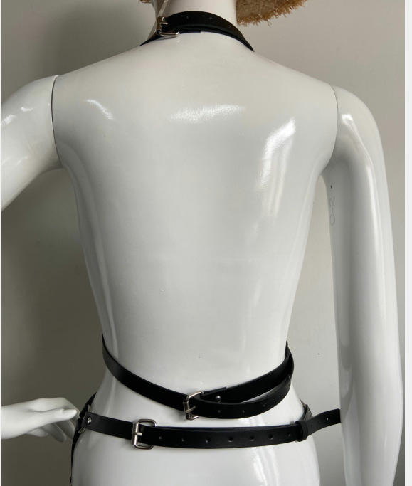 Female Synthetic Leather Body Harness Set