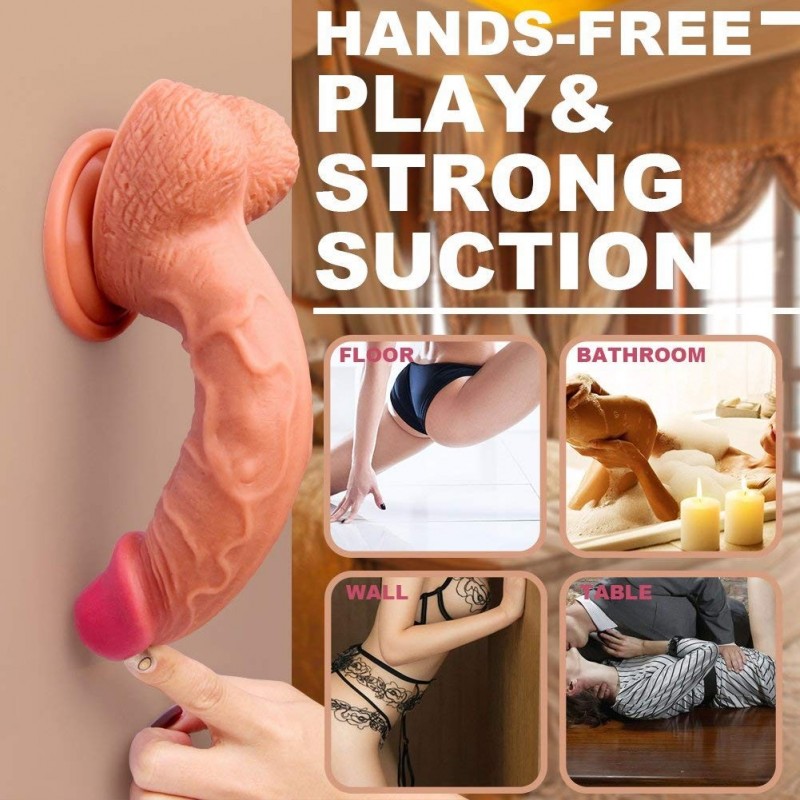 Realistic Feeling Silicone Dildo with Strong Suction Cup