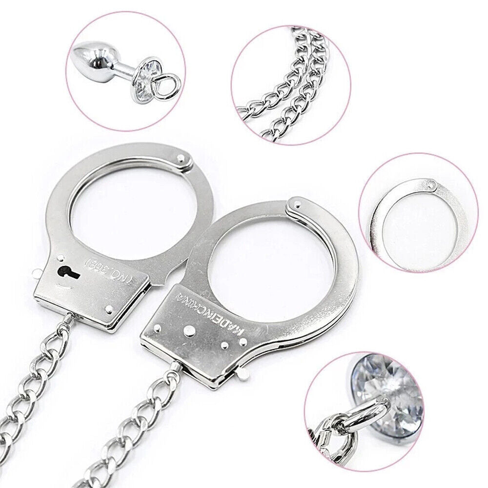 Handcuffs with Anal Plug Butt - Bondage BDSM