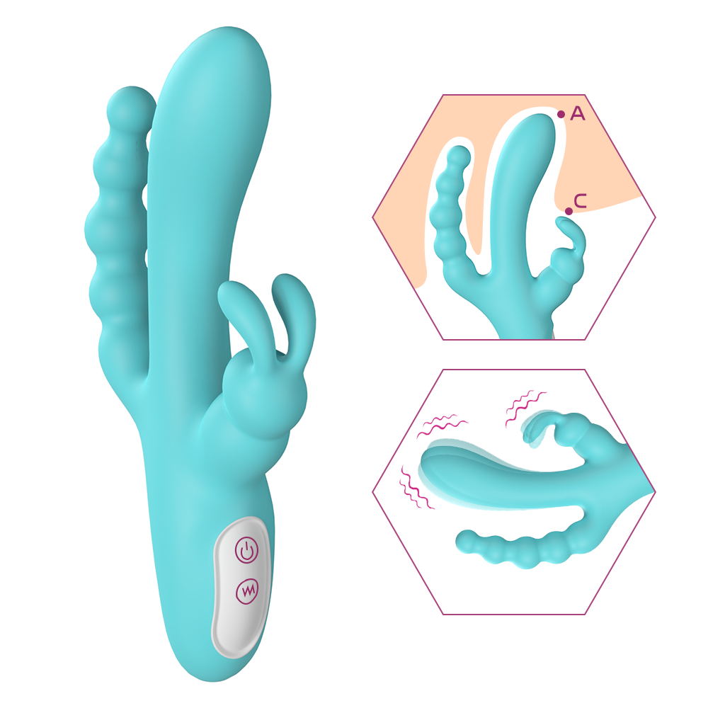 Jocker - 3 in 1 Rabbit G-Spot and Clitoral Massager and Anal Vibrator