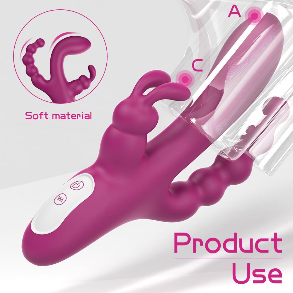 Jocker - 3 in 1 Rabbit G-Spot and Clitoral Massager and Anal Vibrator