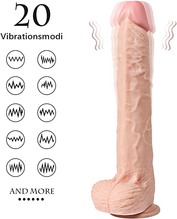 Realistic Dildo with 10 Strong Vibration and Wireless Remote Control