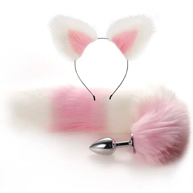 Sweet Fox - Metal Anal Plug with Fox Tail and Head Accessory