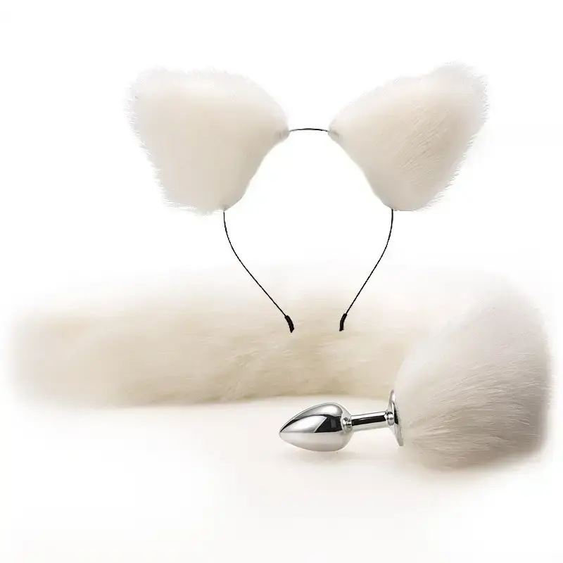 Sweet Fox - Metal Anal Plug with Fox Tail and Head Accessory