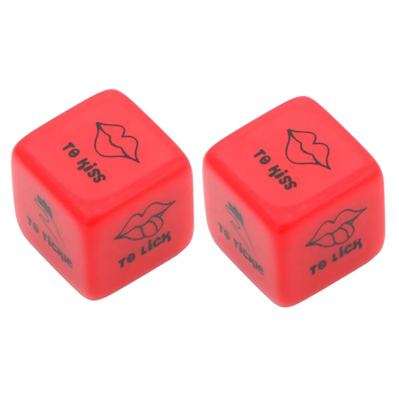 Acrylic Sex Dice Game Erotic Gambling Red - 2Pcs