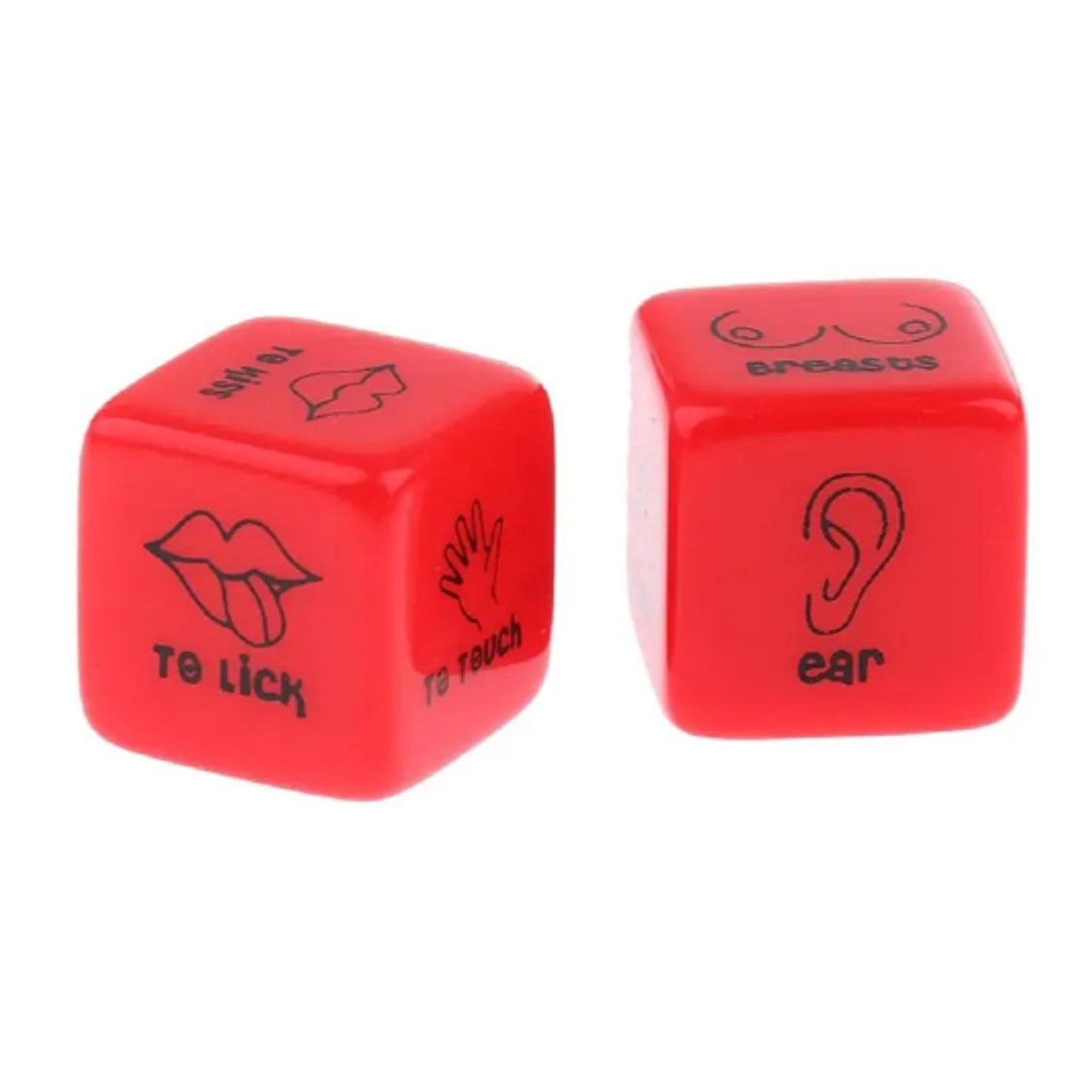 Acrylic Sex Dice Game Erotic Gambling Red - 2Pcs