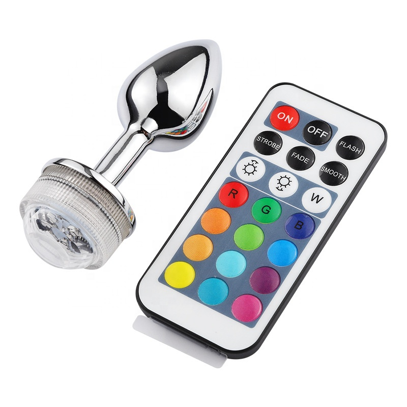 Metal Anal Plug LED 13 Colors and Remote Control