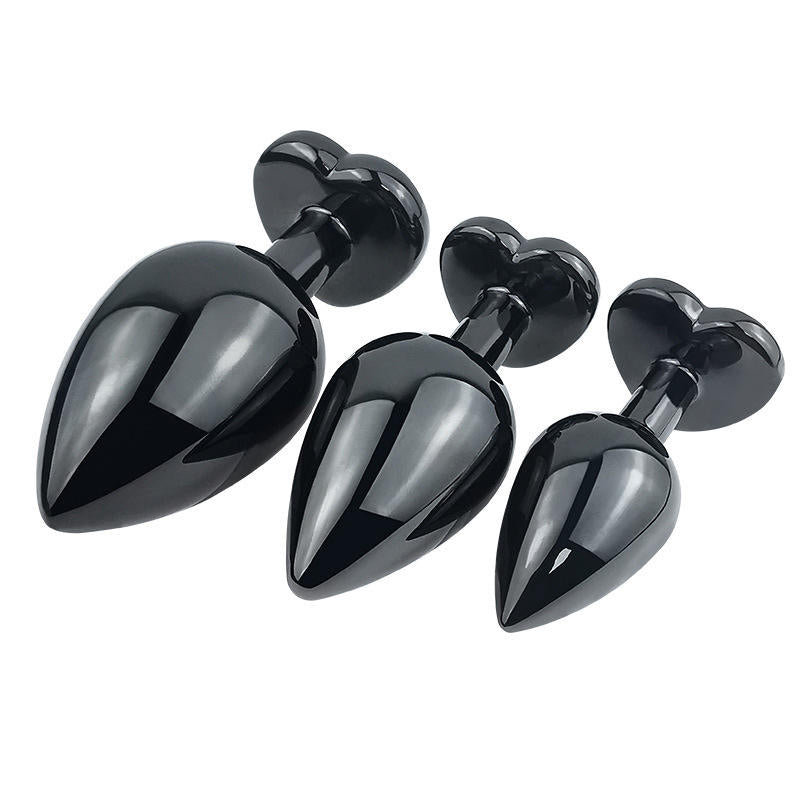 Precious Dark - Stainless Steel Metal Anal Plug 3 Pcs