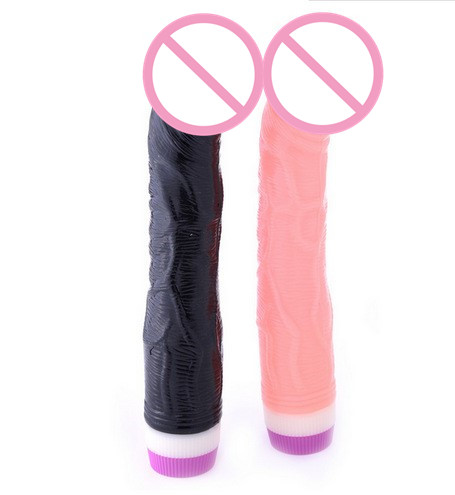 Vibro - Jelly Silicone Dildo Vibrator with Textured Vein