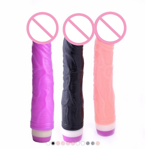 Vibro - Jelly Silicone Dildo Vibrator with Textured Vein