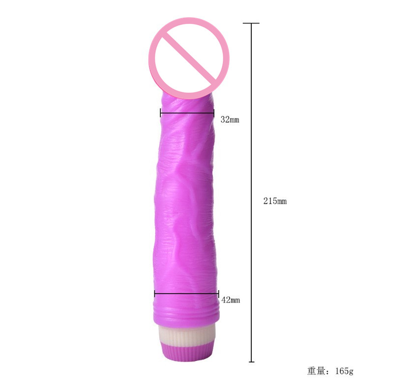 Vibro - Jelly Silicone Dildo Vibrator with Textured Vein