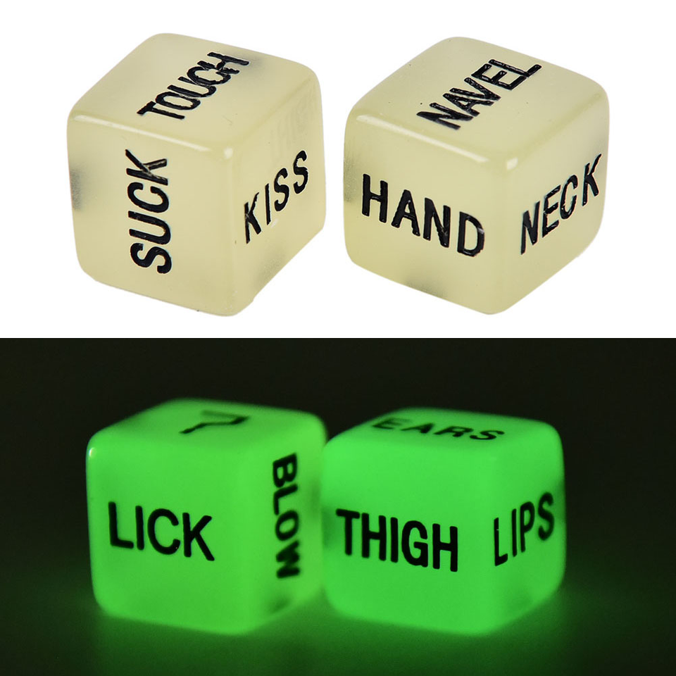 Funny Sex Dice Game Erotic Gambling Fluorescent - 2 Pcs