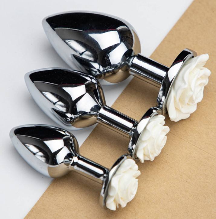 Precious Rose Metal Anal Plug - Set 3 Pcs