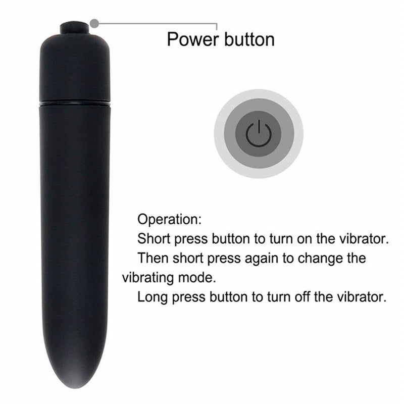 Mini Silicone Bullet - Strong Power Bullet for Women 10 Vibration Modes