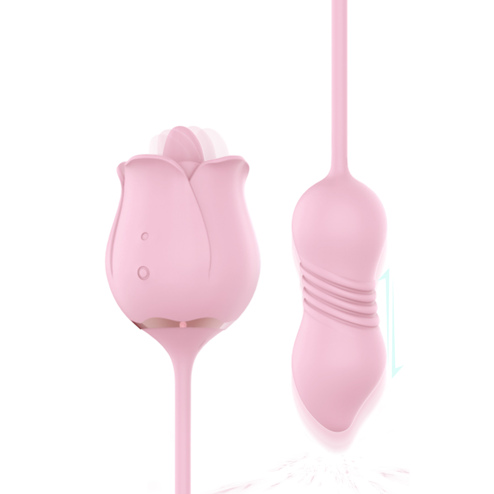 Rose Pro 7 - Dual Purpose Vibrator Tongue with Moving Butt Plug