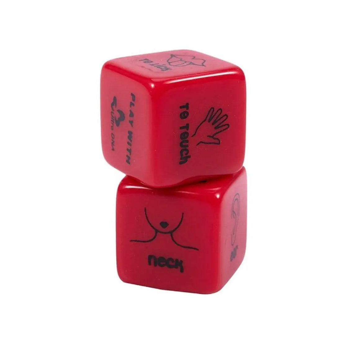 Acrylic Sex Dice Game Erotic Gambling Red - 2Pcs