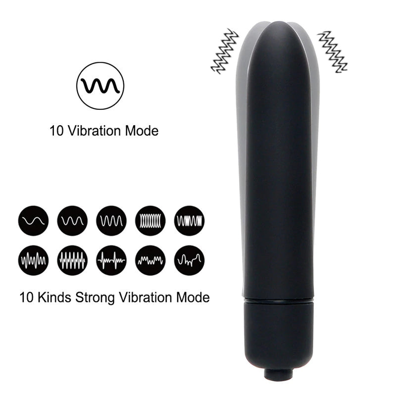 Mini Silicone Bullet - Strong Power Bullet for Women 10 Vibration Modes